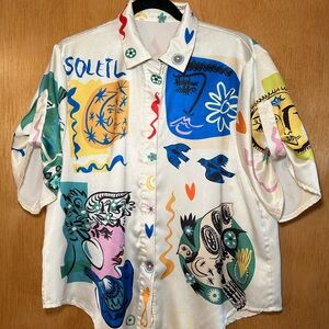 FARM Rio Multicolor Artistic Button Down Shirt